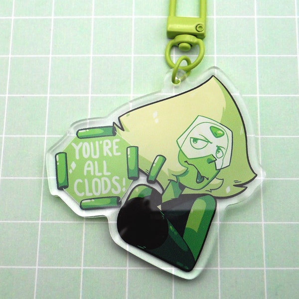 Peridot "You're All Clods" Acrylic Charm Keychain 2.5 Inches (Steven Universe)