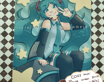 Digital Diva Hatsune Miku 8 x 10 Inch Matte Wall Art Print