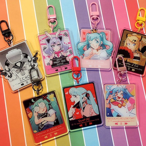 Music Player Vocaloid Acrylic Charms - 2.5 Inch Double-Sided Keychains