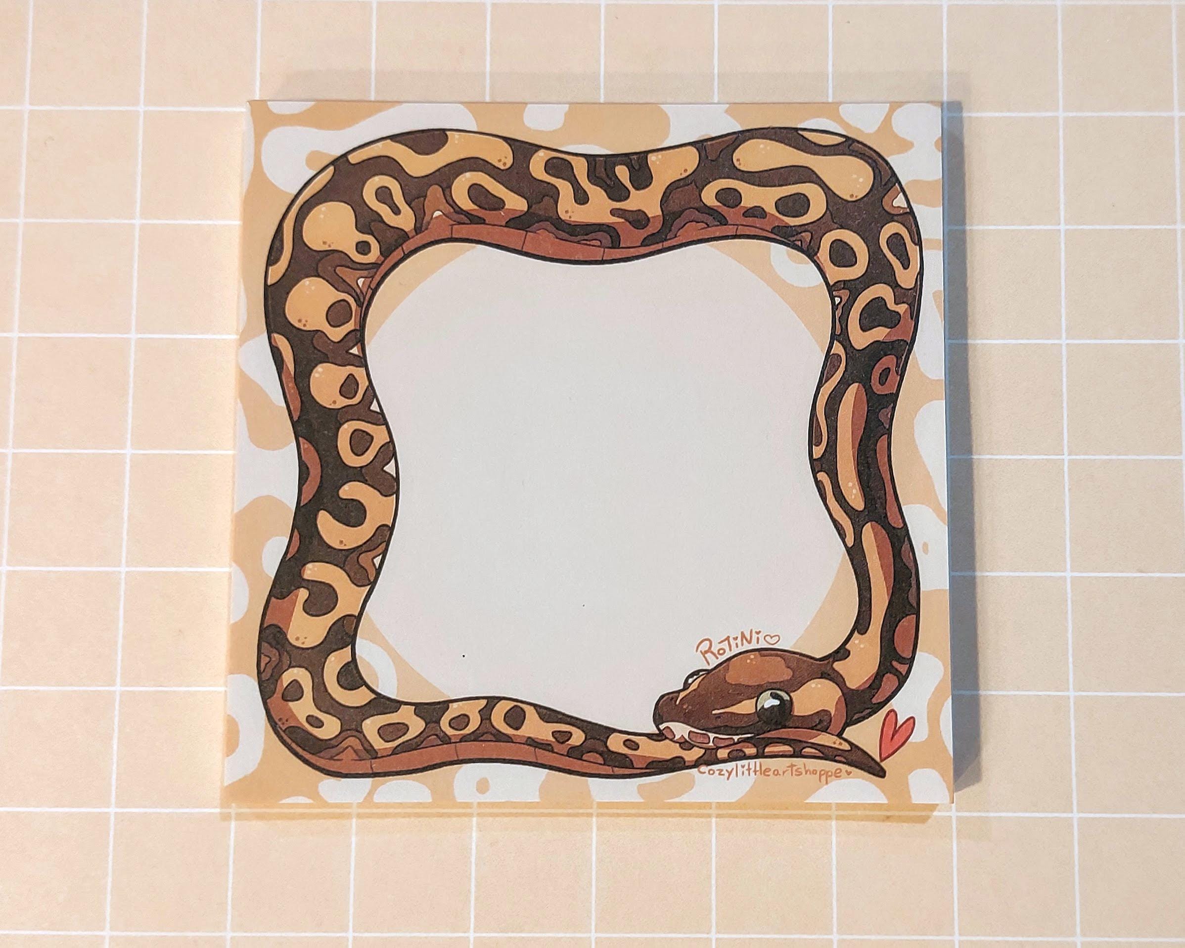 Ball Python Themed Stationery Set - Memopad, Sticker Sheet, Washi Tape ...