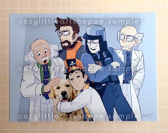 HLVRAI L'équipe scientifique - Impression d'art mural 7 x 5 pouces
