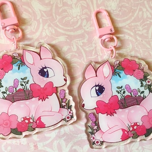 last chance!! || vintage cottagecore doe - 2.5 inch kawaii acrylic charm keychain