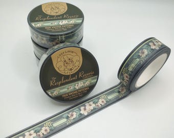 Reproduction Vintage 1940's Wallpaper Border Washi Tape ''Lamarr'' - Decorative Masking Tape (Resplendent Reverie Collection)