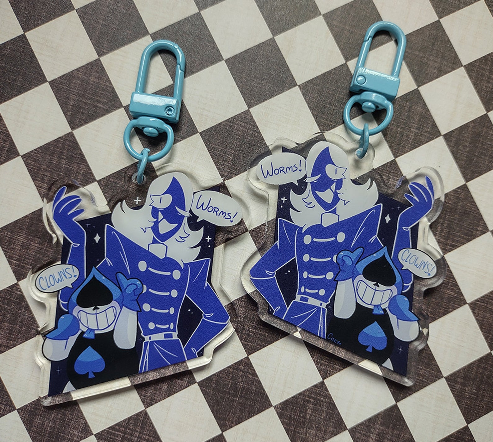 Deltarune Acrylic Charms - Fun Gang, Queen, Rouxls, Lancer, Swatch, Sweet Cap'n Cakes, Spamton