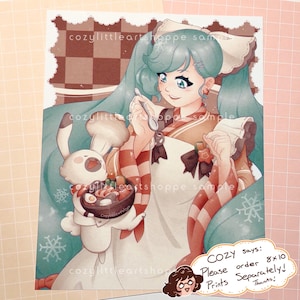 last chance!! || snow miku 2024 8 x 10 inch matte wall art holiday print