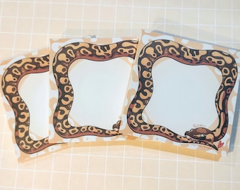 Ball Python 3 x 3 Inch Non Stick Snake Notepads