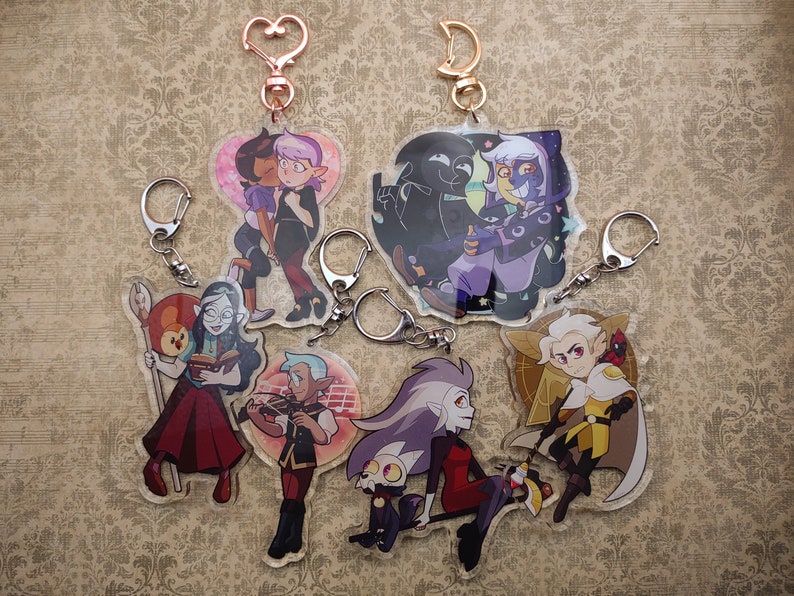 Lumity, Hunter, Eda, Lilith & Hooty, Collector, Raine Whispers Double-Sided 3-Inch Acrylic Charms (The Owl House) 