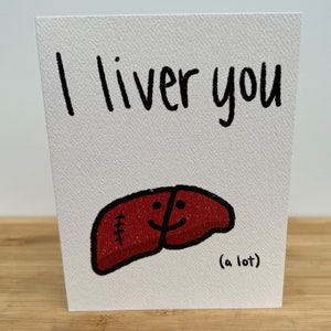 Wenskaart • I Liver You • Geïllustreerd, handgeletterd, alleen maar omdat liefde