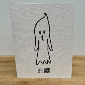 Carte de vœux • Hey Boo • Illustré Ghost Hand Lettered Just Because Love Best Friend