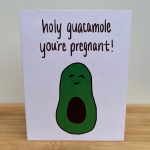 Wenskaart • Heilige Guacamole Je bent zwanger • Geïllustreerde handgeschreven zwangerschap Baby Shower Sprinkle
