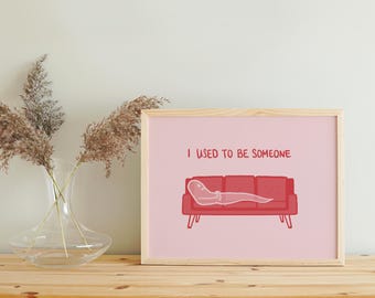 Art Print • I Used To Be Someone • Illustrated Ghost on Therapy Couch