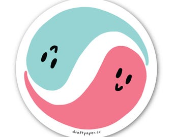 Ying Yang Ghosts • Illustrated Vinyl Sticker