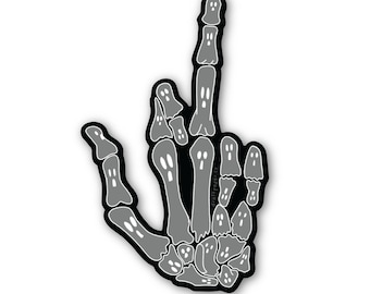 Middle Finger Made of Ghosts  • Illustrated Skeleton Hand Vinyl Sticker