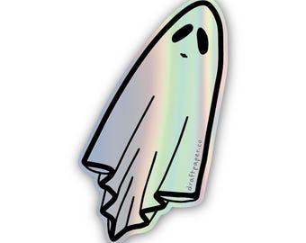 Peaceful Ghost • Illustrated Holographic Vinyl Sticker