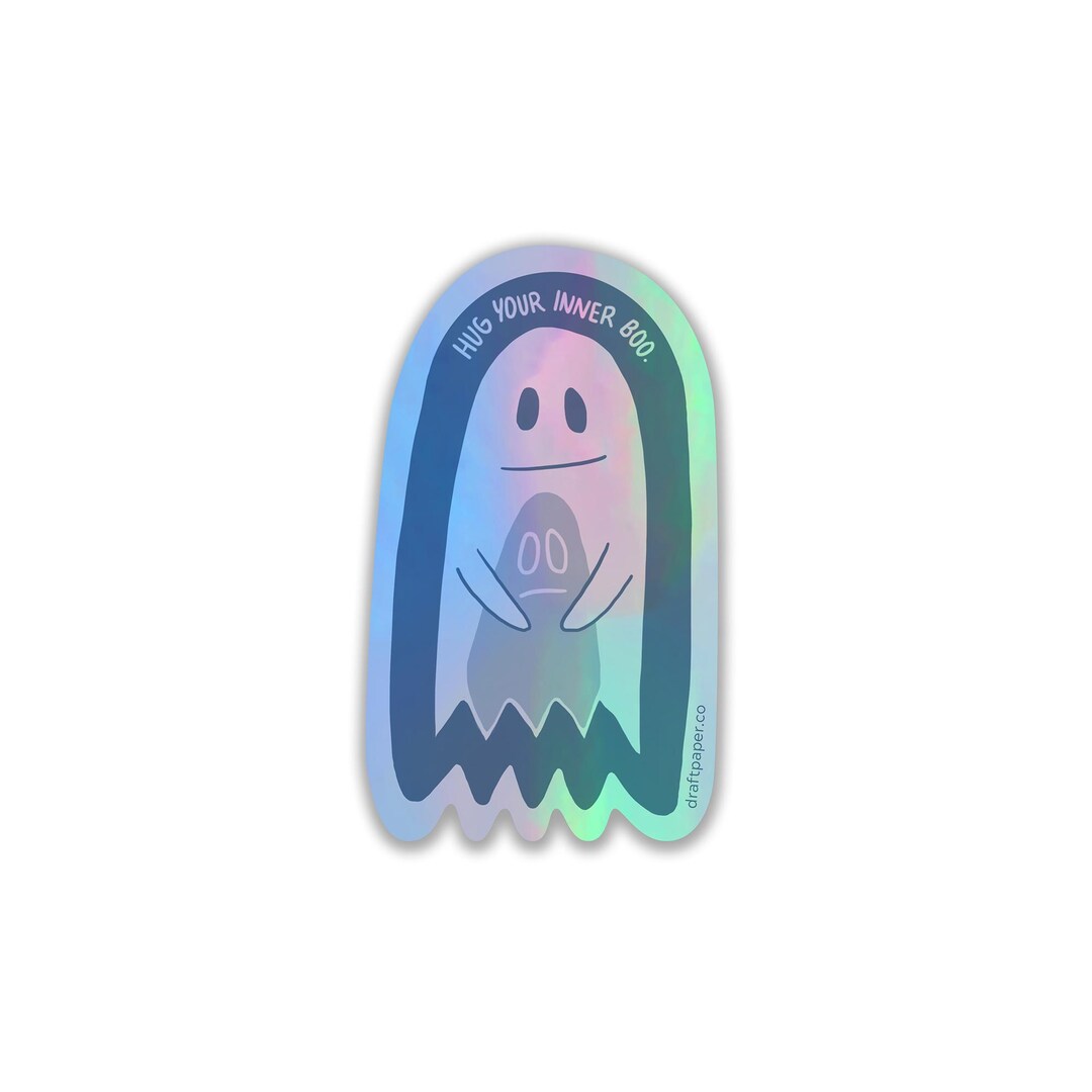 Hug Your Inner Boo • Illustrated Holographic Inner Child Ghost Vinyl ...