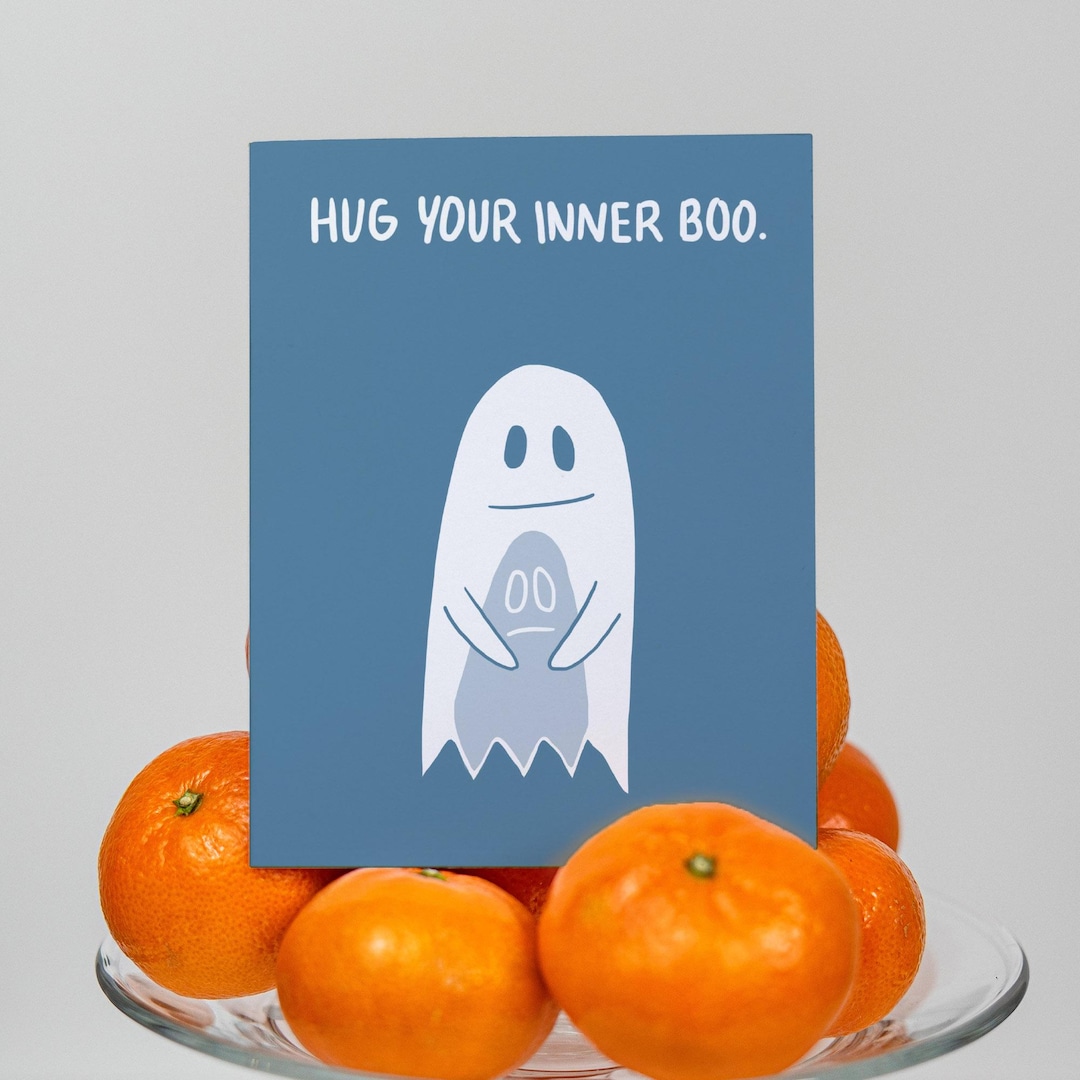 Greeting Card • Hug Your Inner Boo • Illustrated Ghost Inner Child - Etsy