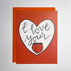 Grußkarte • I Love Your Peach • Handbeschriftete lustige Liebeskarte Nur weil Jahrestag Freund Partner für sie