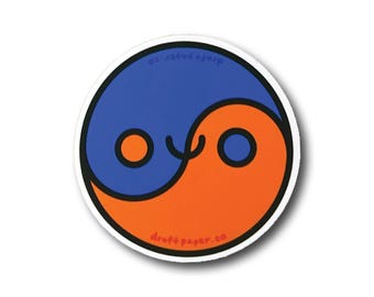 Mood Yin Yang • Illustrated Happy or Sad Vinyl Sticker