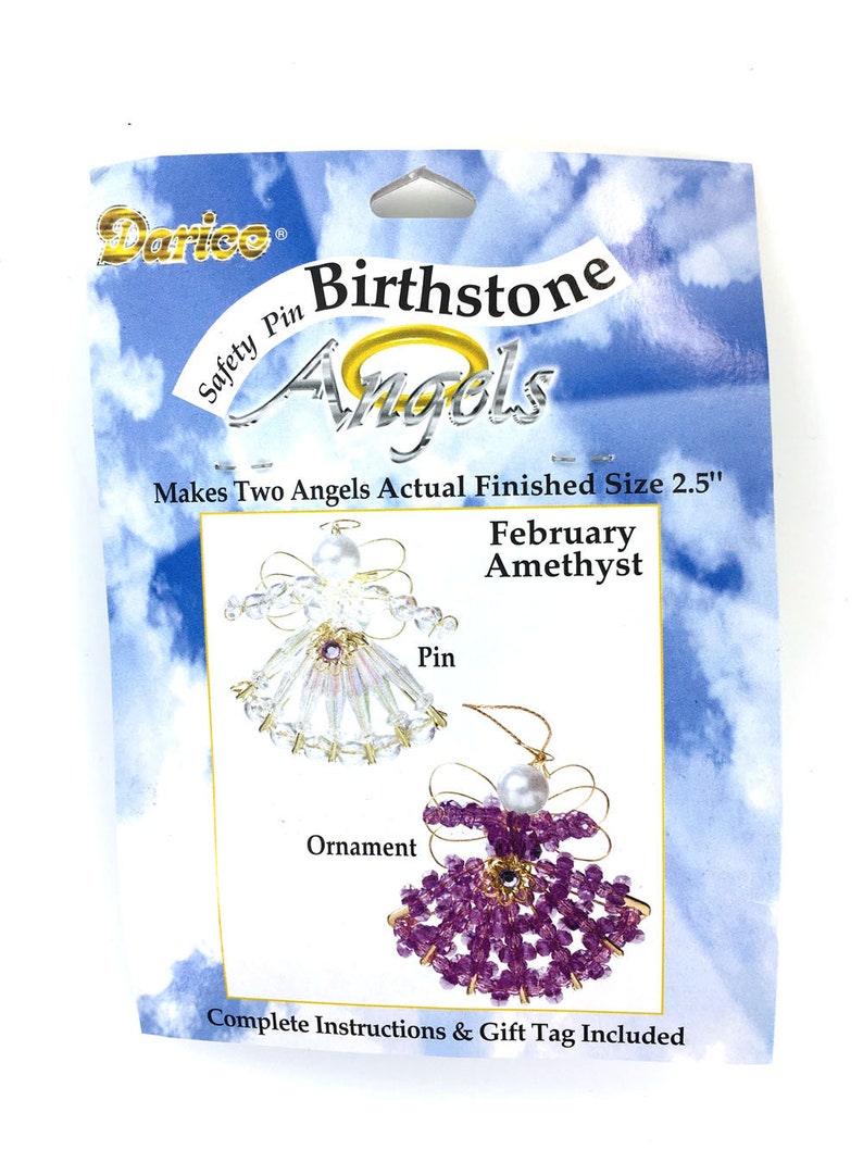 Angel Ornament Kit Safety Pin Beaded Birthstone Etsy