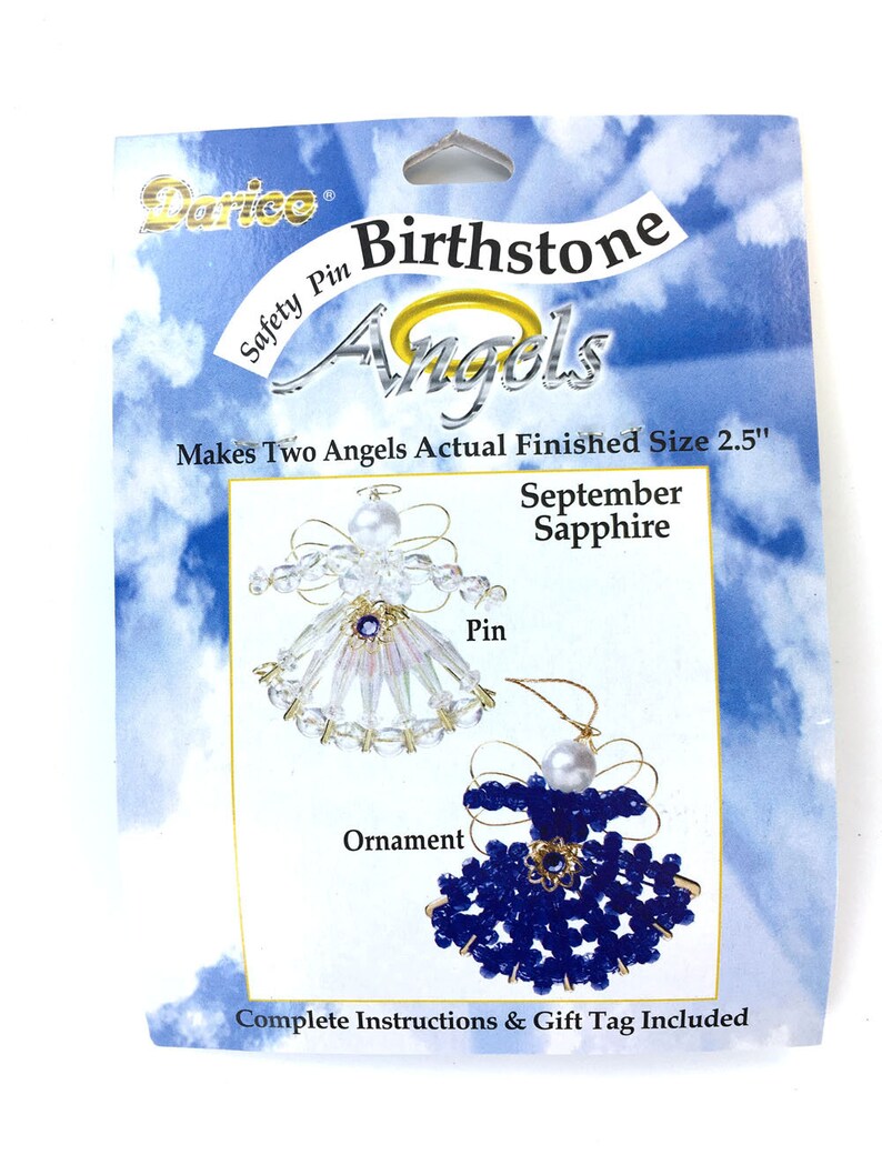 Angel Ornament Kit Safety Pin Beaded Birthstone Etsy