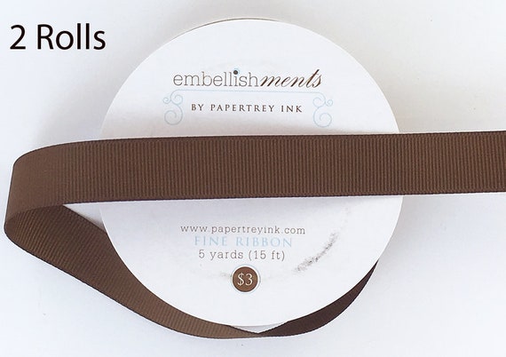 Stampin/' Up New FREE SHIP! Retired 25 yds Chocolate Grosgrain Ribbon 1//4”