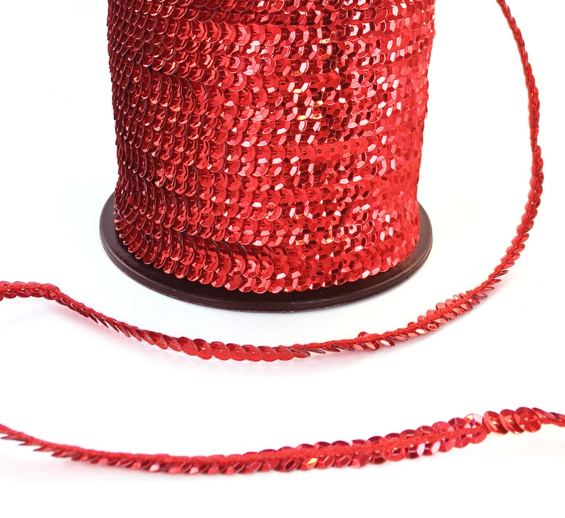 5mm Strung Sequins Trim Cup Style 72 yard Bulk Roll