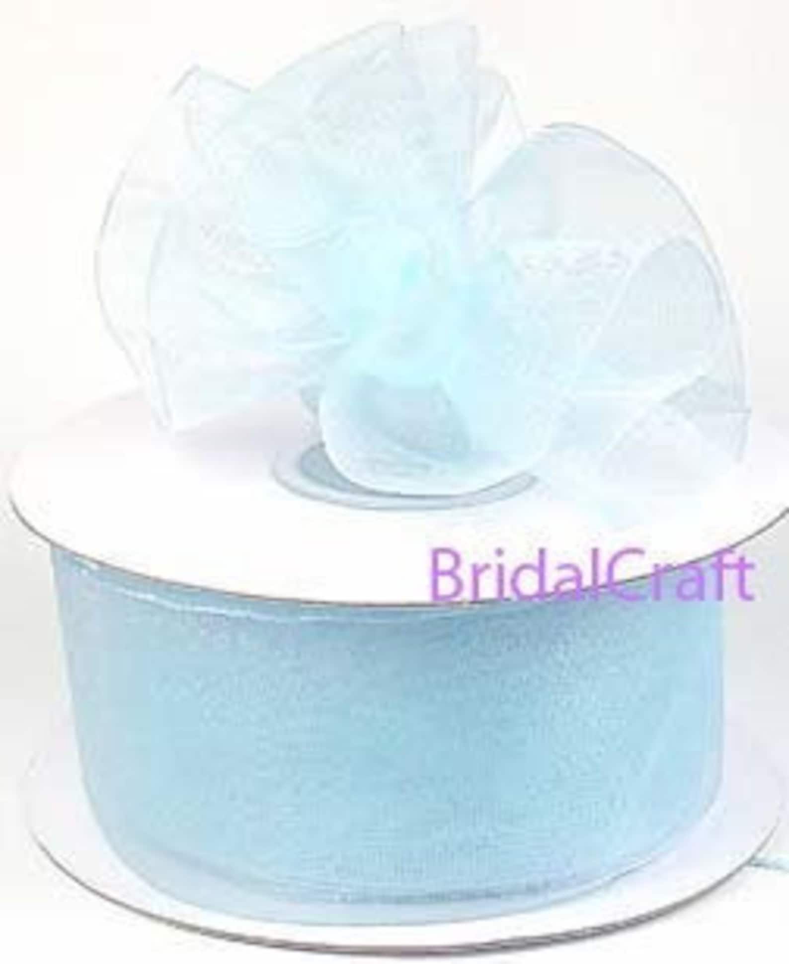 Light Blue Organza 1.5 38mm Pull String Ribbon Ruffled Etsy