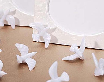 144 White Mini Dove Wedding Favors Decorations Plastic