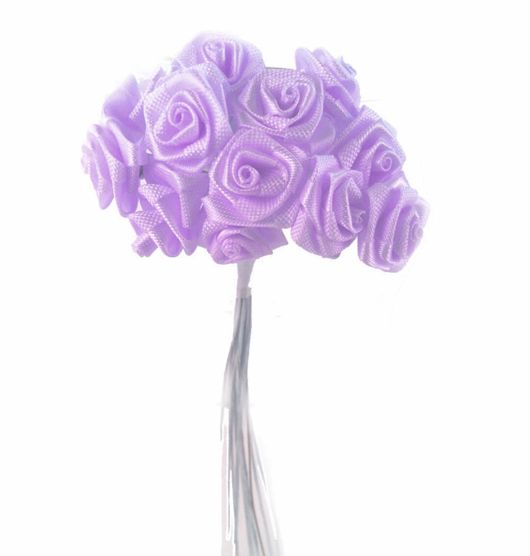 144 Lavender 1/2 Ribbon Rose Craft Flowers Wedding Decor Etsy