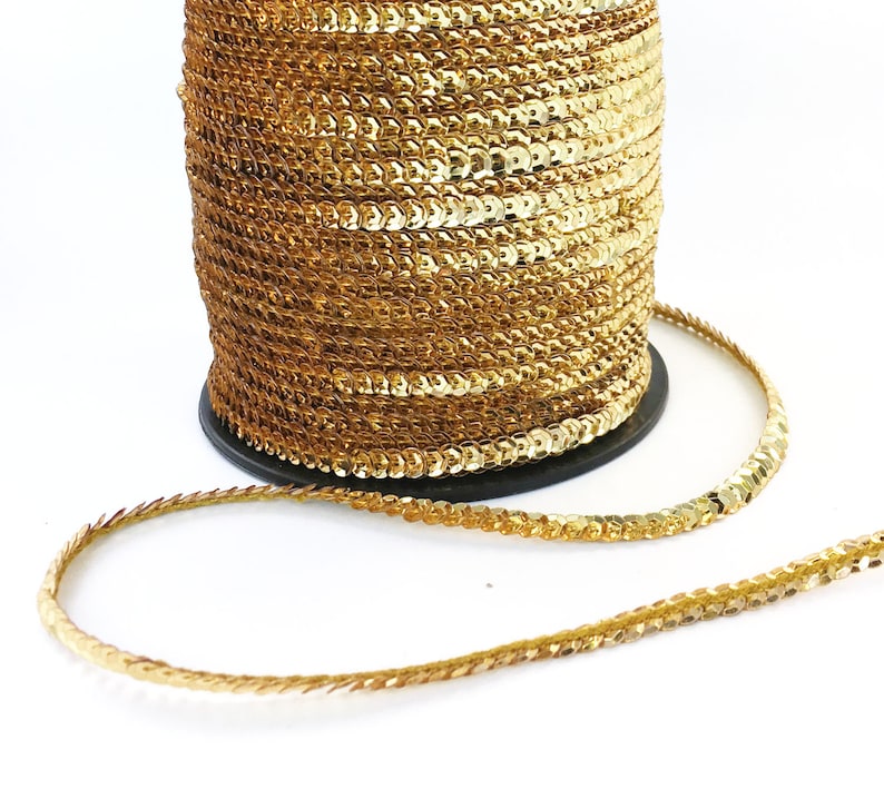 5mm Strung Sequins Trim Cup Style 72 yard Bulk Roll