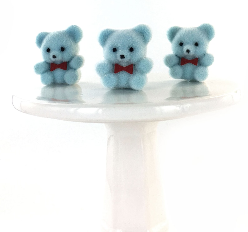 Package of 24 Sitting Flocked Yellow Miniature Teddy Bears
