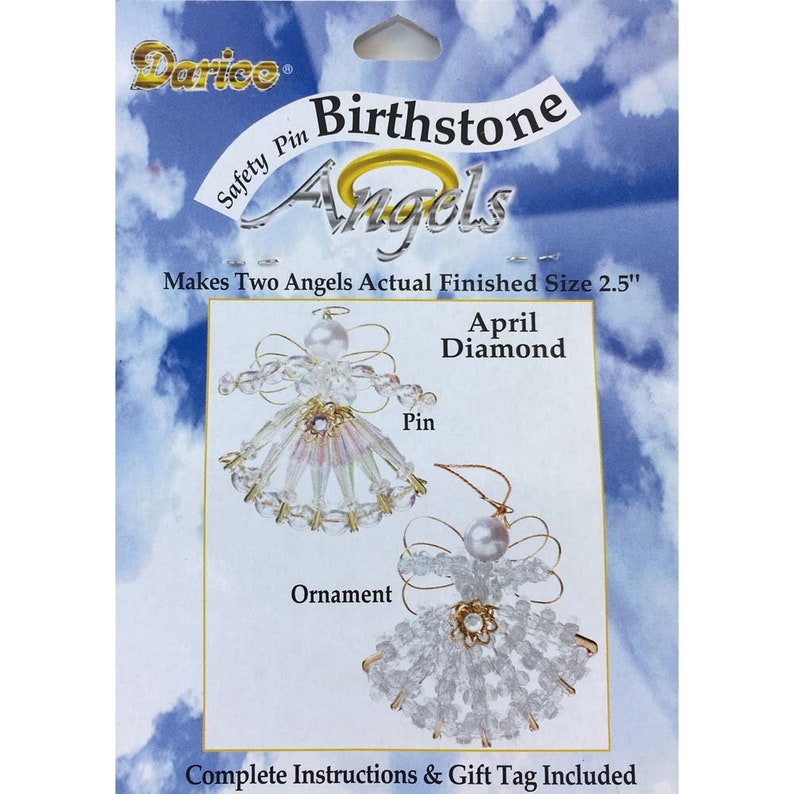 Angel Ornament Kit Safety Pin Beaded Birthstone Etsy