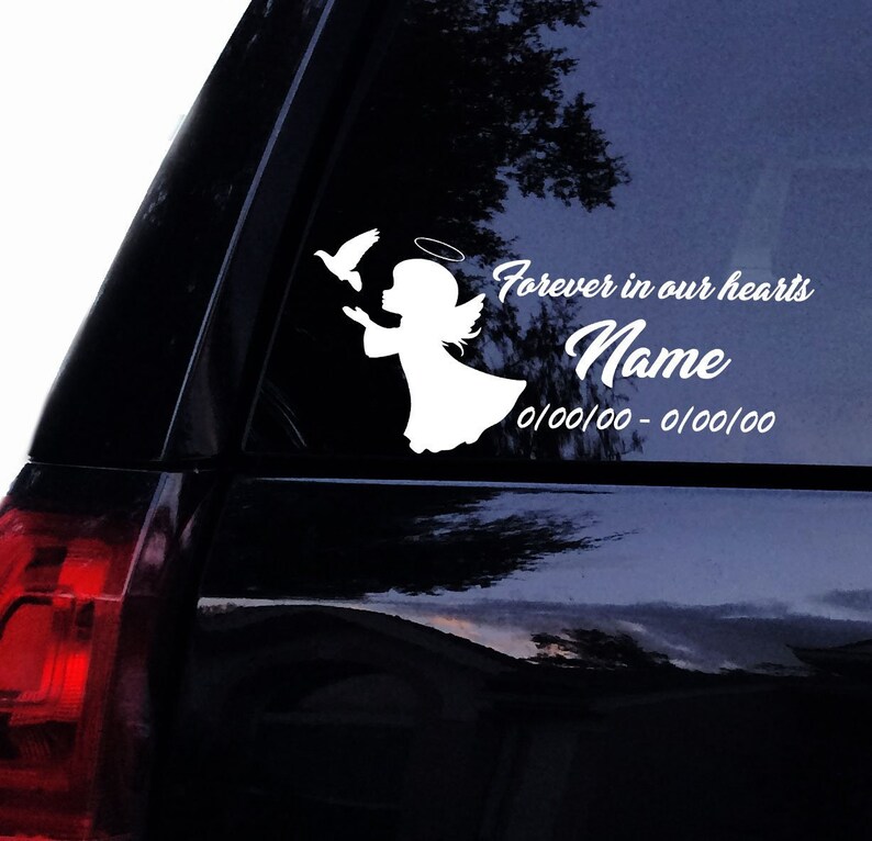 Forever In Our Hearts Car Decal Smiling Angelic Angel Etsy Forever In Our Hearts Car Decal Smiling Angelic Angel Etsy