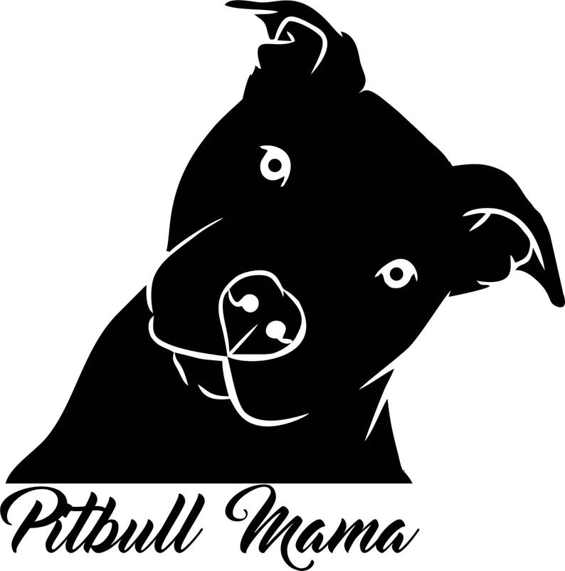 Download Pitbull Head Tilt Decal Pitbull Mama Cute PIT BULL Dog Pit | Etsy