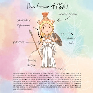 Armor of God Kids Printable | Ephesians 6 | 11x14 Digital Download YOU PRINT