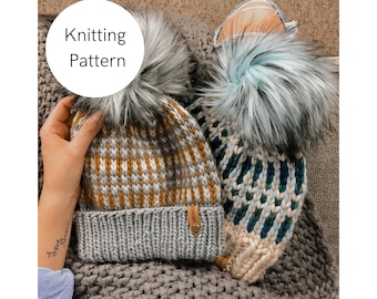 Hazelyn Beanie Stickmönster: Fair Isle-mössa (PDF-nedladdning)