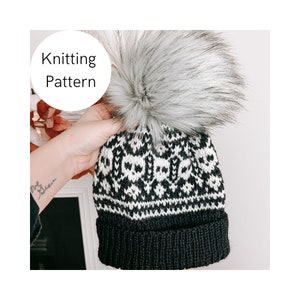 LET'S GET SPOOKY Beanie Pattern | Knit pattern, Chunky knit hat pattern, Beanie pattern, Fair-isle knit hat pattern, Instant Download