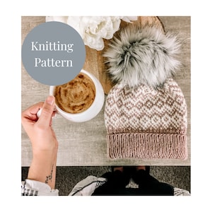 THE EMERLY BEANIE / Knitting  pattern / Fair-isle hat knitting pattern / Beanie knitting pattern