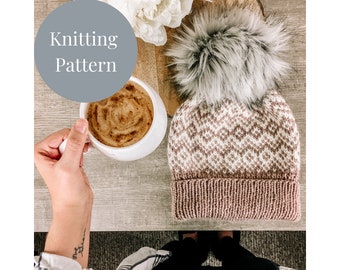 Emerly Beanie Stickmönster: Fair Isle-mössa (PDF-mönster)