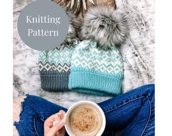 FROSTED WONDERLAND BEANIE / Knitting  pattern / Fair-isle hat knitting pattern / Beanie knitting pattern