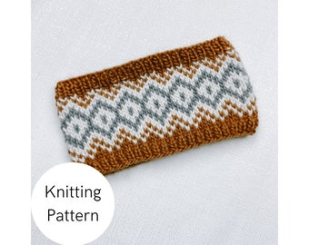 Patrón de tejido para diadema HENSLEY: Calentador de orejas Fair Isle (patrón PDF)