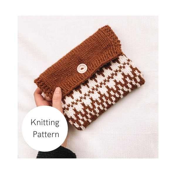 Knitted Fair Isle Clutch Pattern, clutch pattern, knitted accessories, knit accessories, knitted patterns, knitting patterns