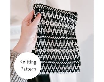 Modello per lavorare a maglia il cappuccio Comfort Chevron: lavorazione Fair Isle Colorwork (modello PDF)