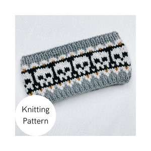 SPOOKY SKULL headband PATTERN | Knitting pattern, knit patterns, ear-warmer pattern, knitted headband