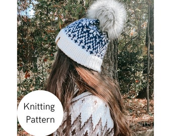 Perfect Winter Beanie PATTERN,  knitted hat pattern. knit beanie pattern, womens knit hat pattern, winter hat pattern