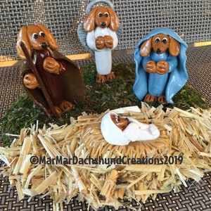 Dachshund/Doxie Red Nativity Set (International shipping available)