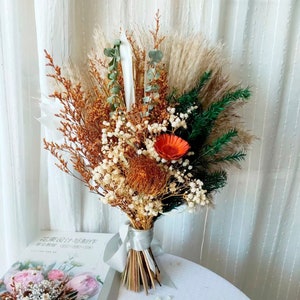 Wedding bouquet,Bohemian wedding,Bridal bouquet,Dried flower bouquet,Pampas Grass bouquet,Natural flower decor,Wedding decoration