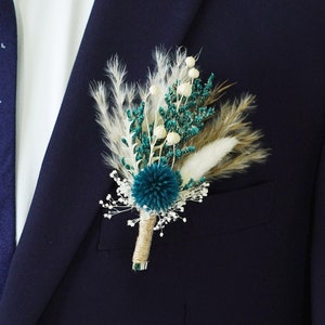 Dry Flower Boutonniere/Wedding Boutonniere/Blue Boutonniere/Blue Mini Dried Flower Bouquet/Dried Boutonniere/Groomsmen Buttonhole