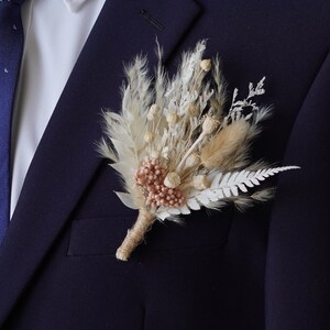 Boho Boutonniere/Wedding Boutonniere/Dry Flower Boutonniere/Mini Dried Flower Bouquet/Dried Boutonniere/Pink Boutonniere