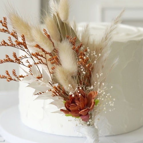 Cake Topper Dried Flower Cake Topperparty Cake Etsy
